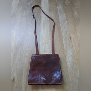 Vintage Brown Leather Crossbody Bag